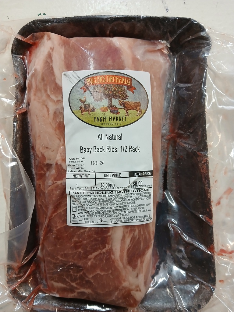 Baby Back Ribs 1/2 Rack